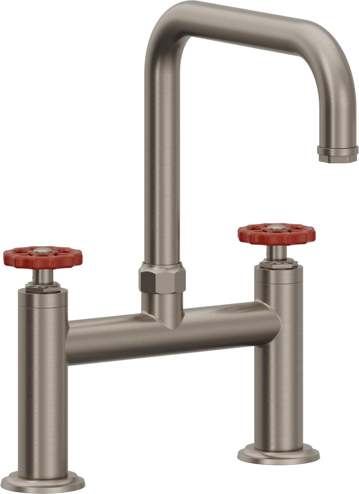 California Faucets Descanso Works Llave de Cocina Tipo Puente Industrial - Pico Cuadruple - Grafito