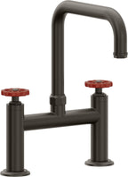 California Faucets Descanso Works Llave de Cocina Tipo Puente Industrial - Pico Cuadruple - Bronce Oscuro