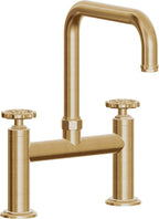 California Faucets Descanso Works Llave de Cocina Tipo Puente Industrial - Pico Cuadruple - Latón Bruñido