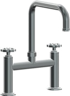 California Faucets Descanso Works Llave de Cocina Tipo Puente Industrial - Pico Cuadruple - Níquel Negro