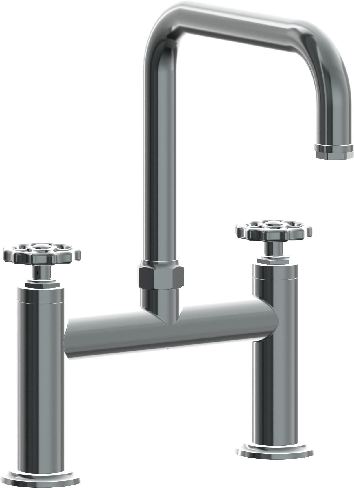 California Faucets Descanso Works Llave de Cocina Tipo Puente Industrial - Pico Cuadruple - Níquel Negro