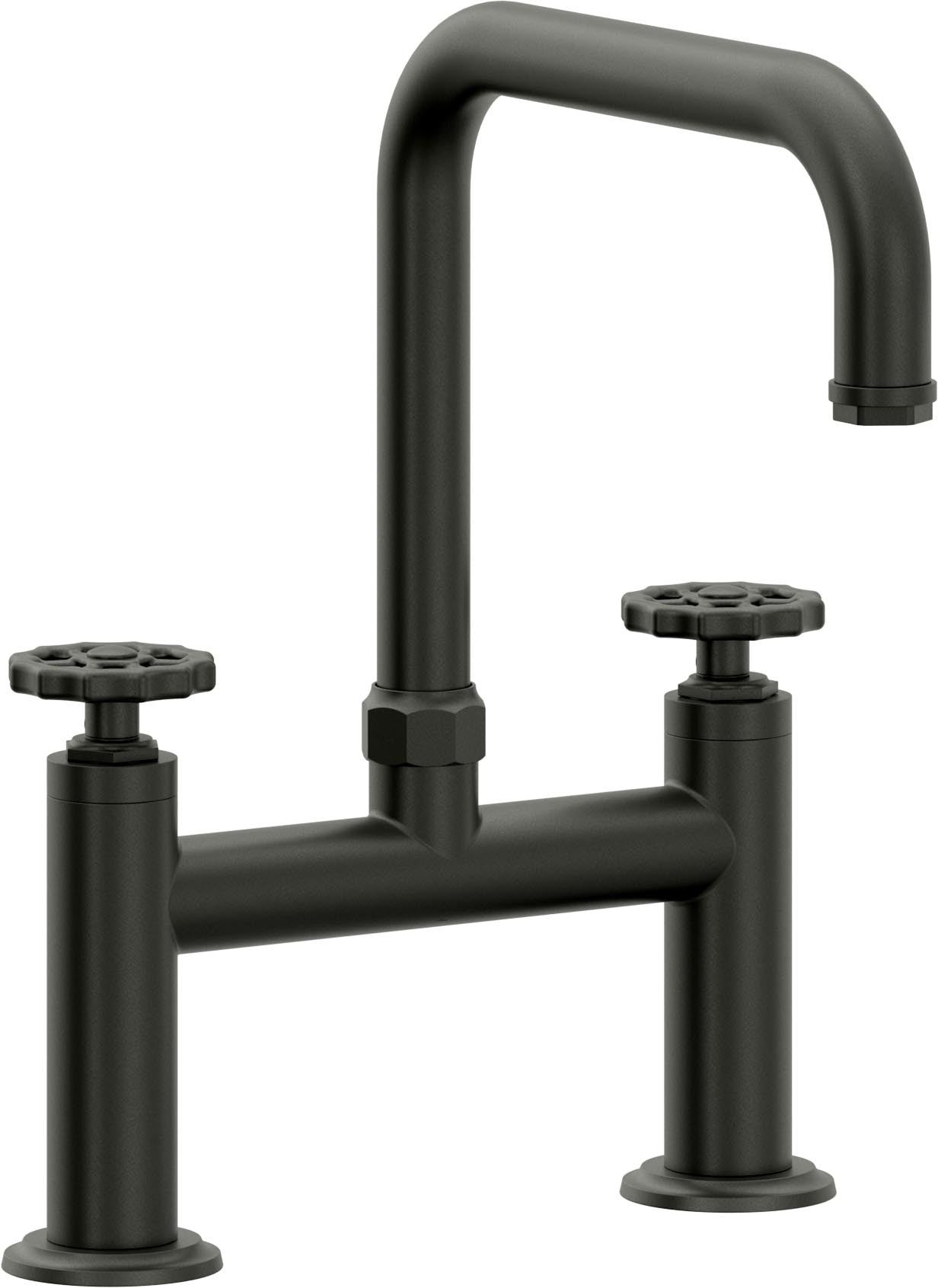 California Faucets Descanso Works Llave de Cocina Tipo Puente Industrial - Pico Cuadruple - Bronce Bella Terra