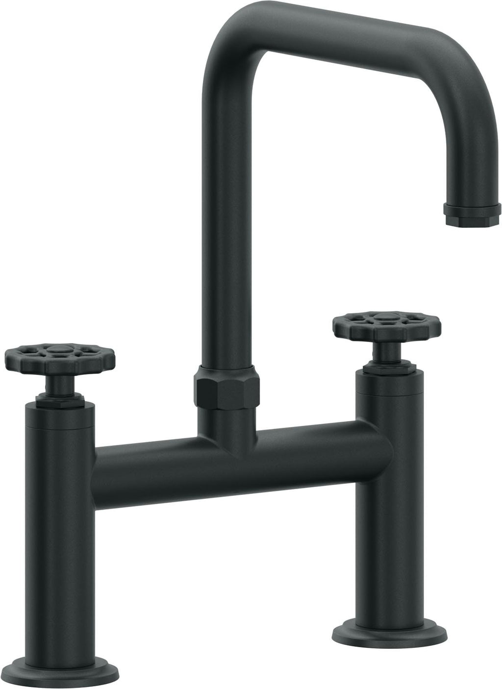 California Faucets Descanso Works Llave de Cocina Tipo Puente Industrial - Pico Cuadruple - Carbón