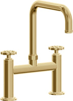 California Faucets Descanso Works Llave de Cocina Tipo Puente Industrial - Pico Cuadruple - Oro Francés