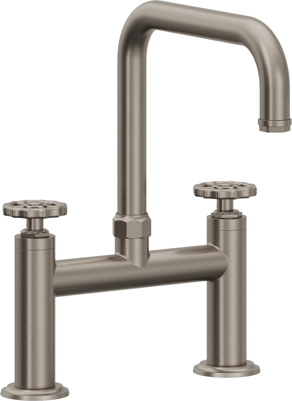 California Faucets Descanso Works Llave de Cocina Tipo Puente Industrial - Pico Cuadruple - Grafito