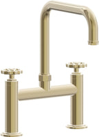 California Faucets Descanso Works Llave de Cocina Tipo Puente Industrial - Pico Cuadruple - Latón Pulido