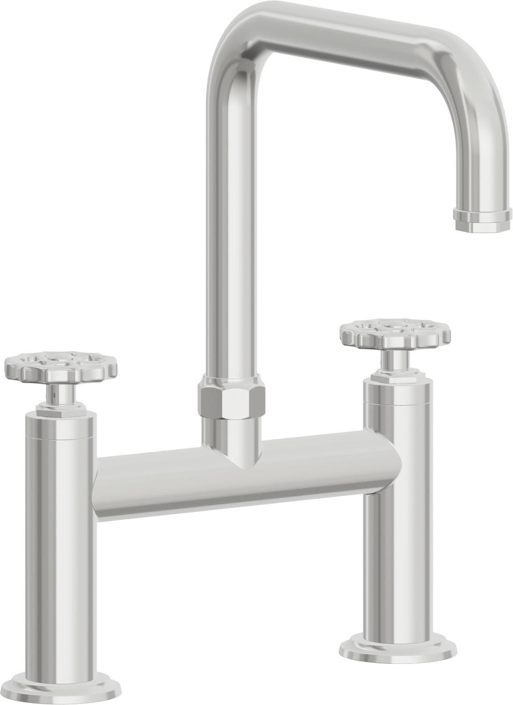 California Faucets Descanso Works Llave de Cocina Tipo Puente Industrial - Pico Cuadruple - Cromo Pulido