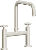 California Faucets Descanso Works Llave de Cocina Tipo Puente Industrial - Pico Cuadruple - Níquel Pulido