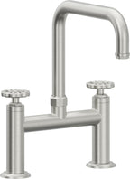 California Faucets Descanso Works Llave de Cocina Tipo Puente Industrial - Pico Cuadruple - Cromo Satinado