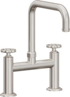 California Faucets Descanso Works Llave de Cocina Tipo Puente Industrial - Pico Cuadruple - Acero Inoxidable Ultra