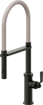 California Faucets Descanso Works Llave de Cocina Culinaria de Extraccion Industrial con Rociador de Boton - Bronce Bella Terra