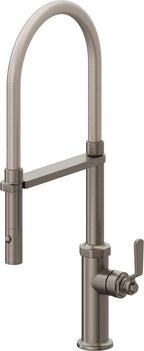 California Faucets Descanso Works Llave de Cocina Culinaria de Extraccion Industrial con Rociador de Boton - Grafito
