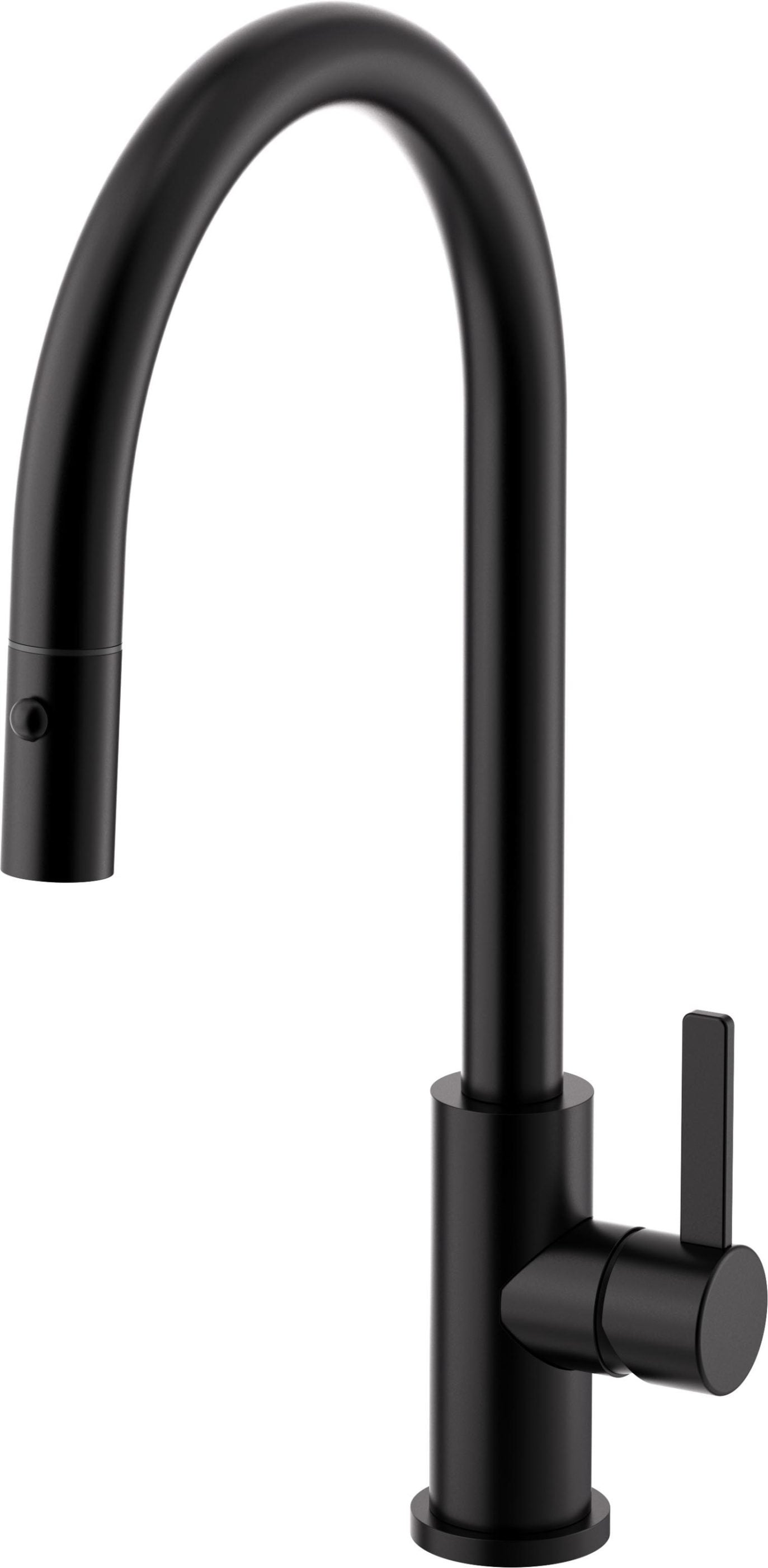 California Faucets COTO Llave de Cocina Extraíble con Rociador de Botón - Surtidor Alto - Negro Mate