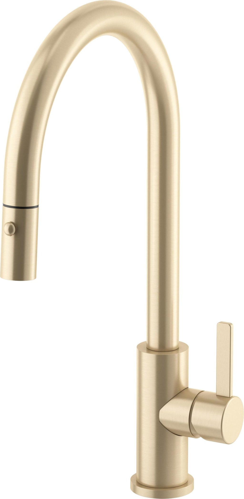 California Faucets COTO Llave de Cocina Extraíble con Rociador de Botón - Surtidor Alto - Latón Satinado