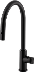 California Faucets COTO Llave de Cocina Extraíble con Rociador de Botón - Surtidor Alto - Negro Mate