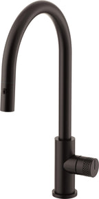 California Faucets COTO Llave de Cocina Extraíble con Rociador de Botón - Surtidor Alto - Bronce Bella Terra