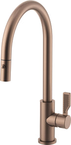California Faucets COTO Llave de Cocina Extraíble con Rociador de Botón - Surtidor Alto - Bronce Satinado