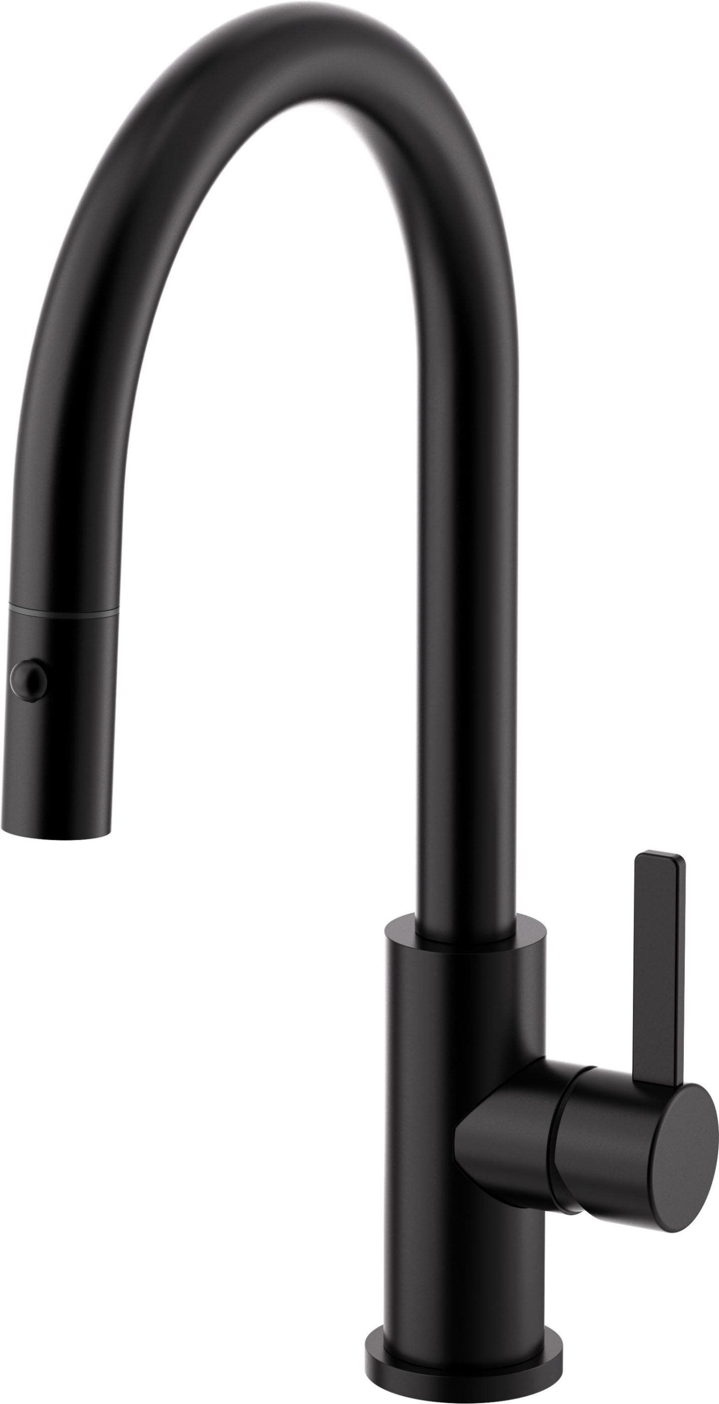 California Faucets COTO Llave de Cocina Extraíble con Rociador de Botón - Surtidor Bajo - Negro Mate