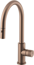 California Faucets COTO Llave de Cocina Extraíble con Rociador de Botón - Surtidor Bajo - Bronce Satinado