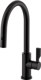 California Faucets COTO Llave de Cocina Extraíble con Rociador de Botón - Surtidor Bajo - Negro Mate