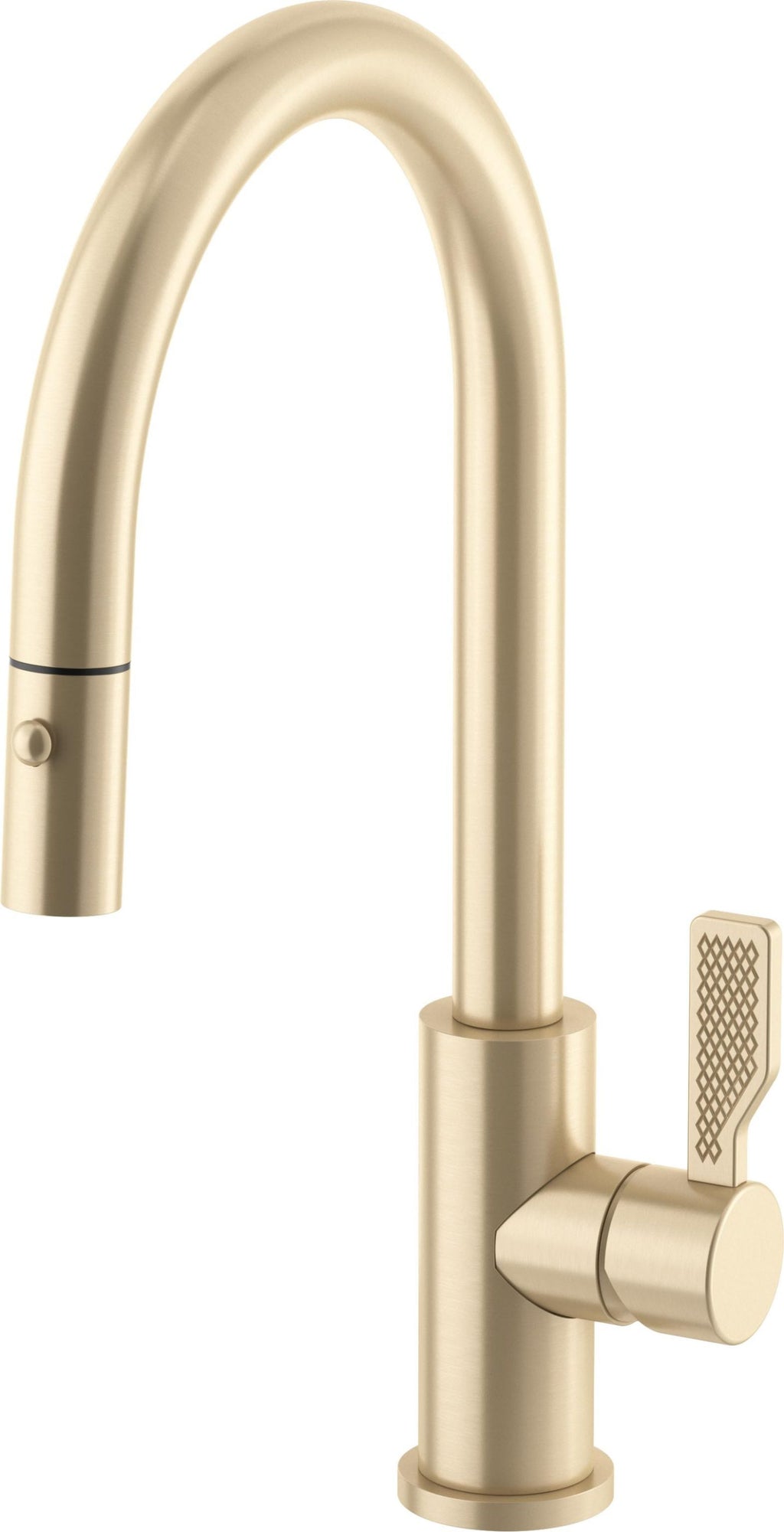 California Faucets COTO Llave de Cocina Extraíble con Rociador de Botón - Surtidor Bajo - Latón Satinado