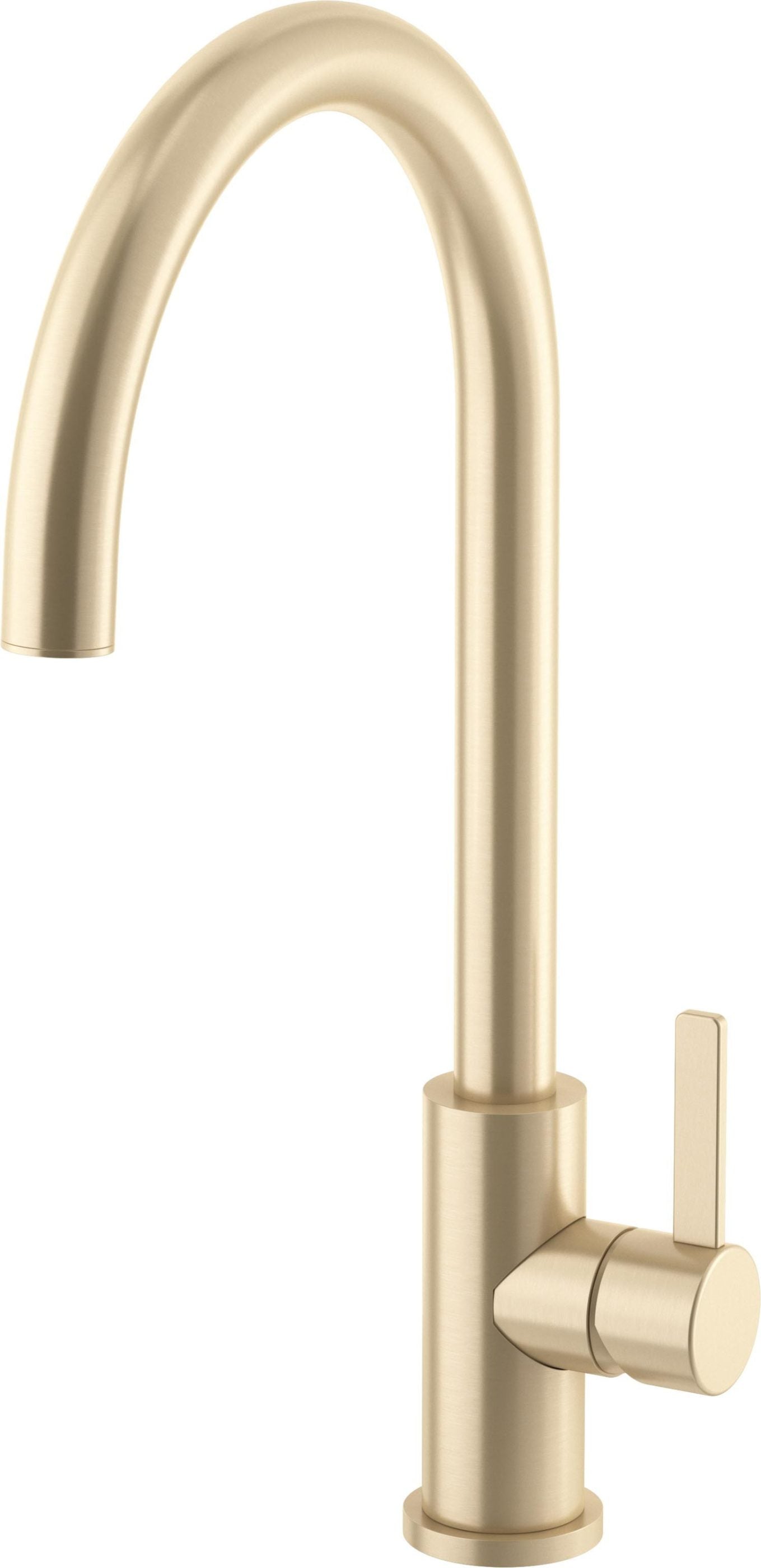 California Faucets COTO Llave de Cocina Fijo - Surtidor en Arco Alto - Latón Satinado