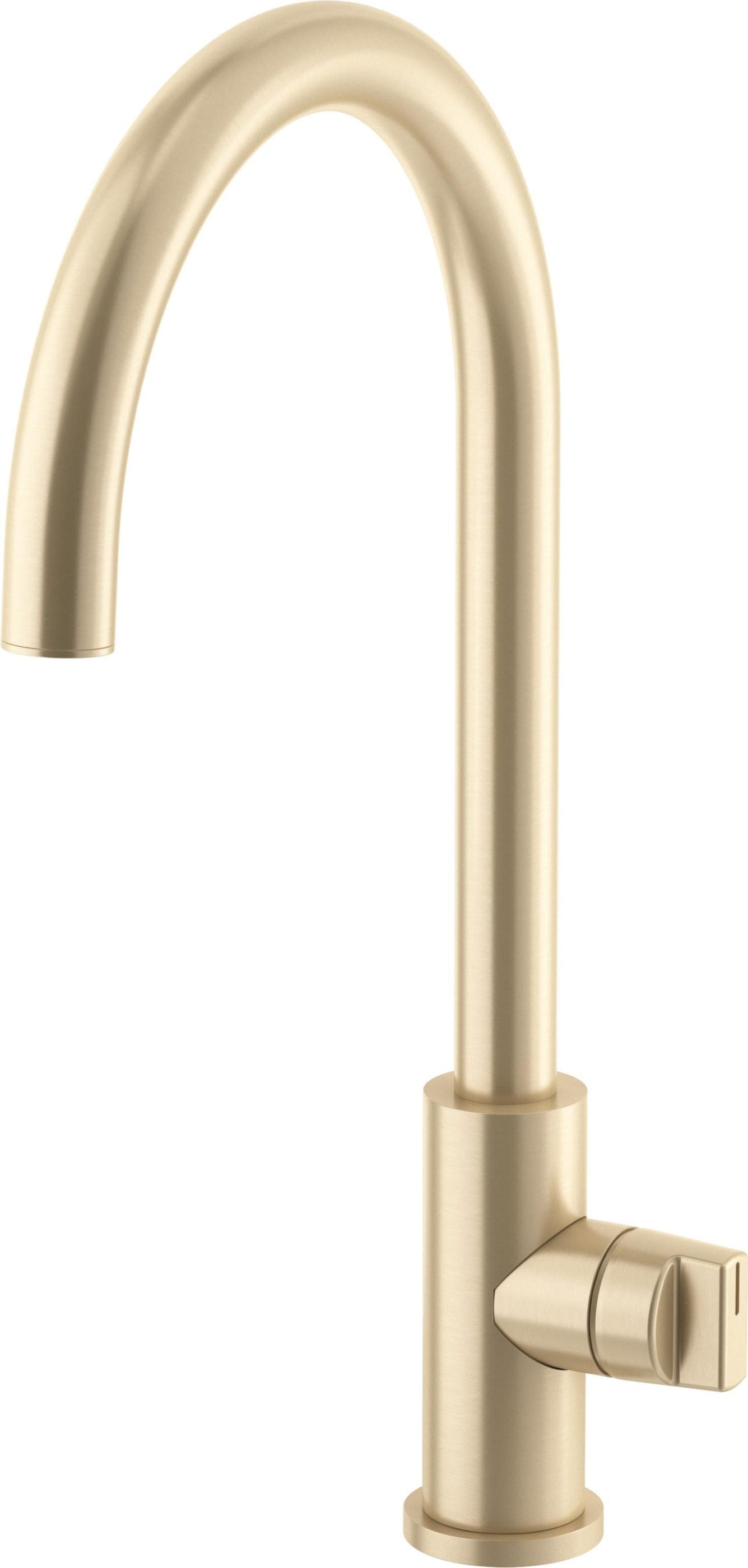 California Faucets COTO Llave de Cocina Fijo - Surtidor en Arco Alto - Latón Satinado