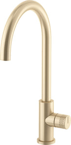 California Faucets COTO Llave de Cocina Fijo - Surtidor en Arco Alto - Latón Satinado