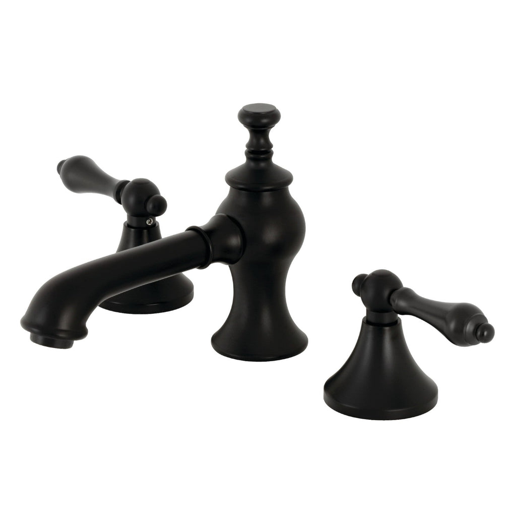 Kingston Brass Vintage - Llave de Lavabo Widespread (3 Orificios), con Dos Manerales — Negro Mate