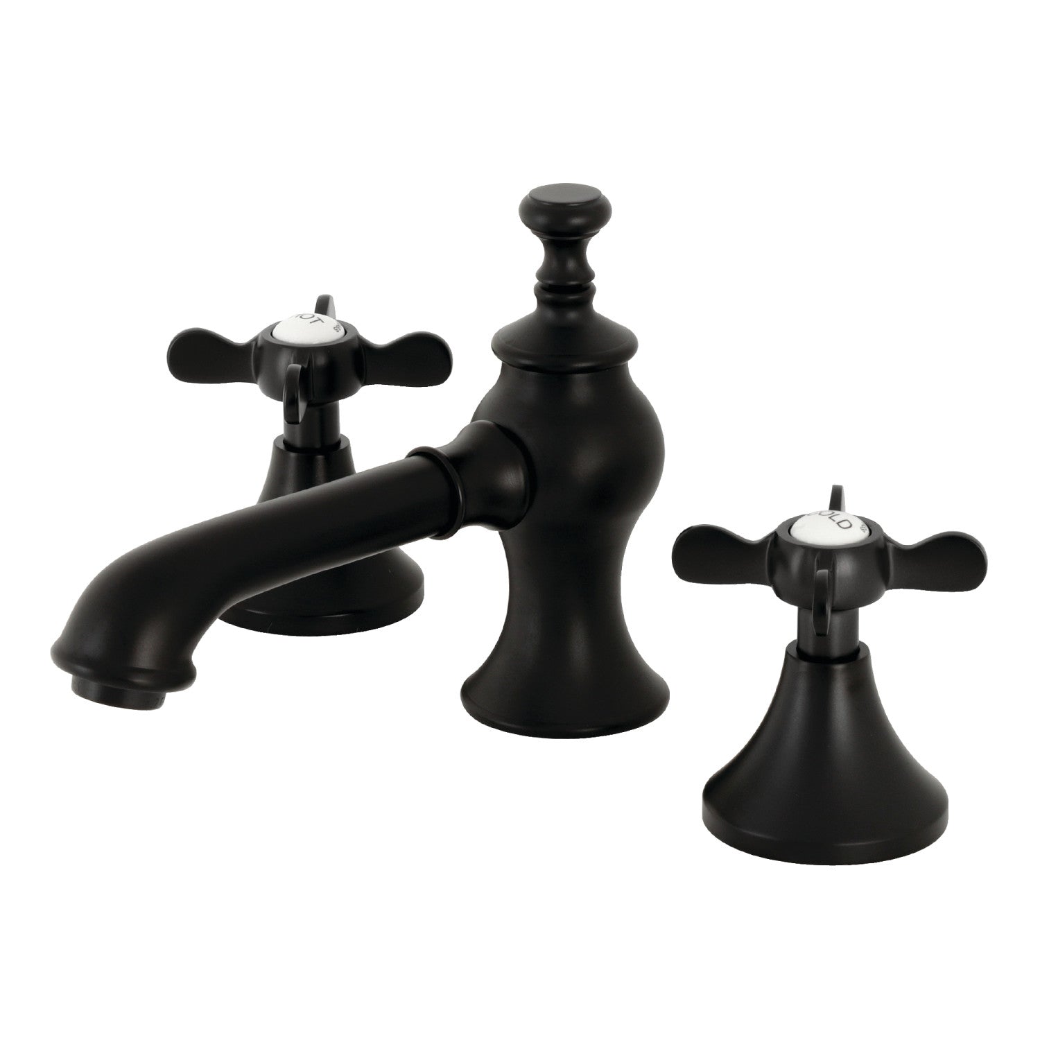 Kingston Brass Essex - Llave de Lavabo Widespread (3 Orificios), con Dos Manerales — Negro Mate