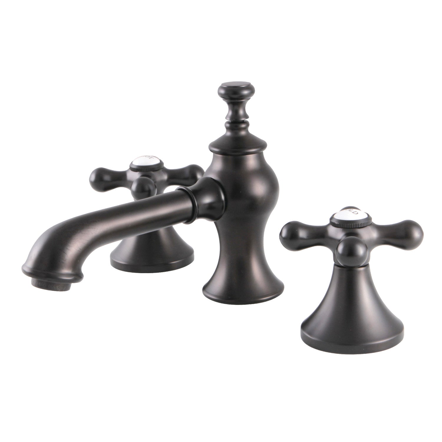 Kingston Brass Vintage - Llave de Lavabo Widespread (3 Orificios), con Dos Manerales — Bronce Aceitado