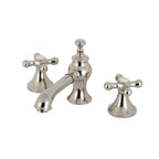 Kingston Brass Vintage - Llave de Lavabo Widespread (3 Orificios), con Dos Manerales — Níquel Pulido