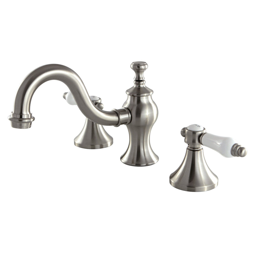 Kingston Brass Bel-Air - Llave de Lavabo Widespread (3 Orificios), con Dos Manerales — Níquel Cepillado