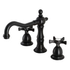 Kingston Brass Hamilton - Llave de Lavabo Widespread (3 Orificios), con Dos Manerales — Negro Mate