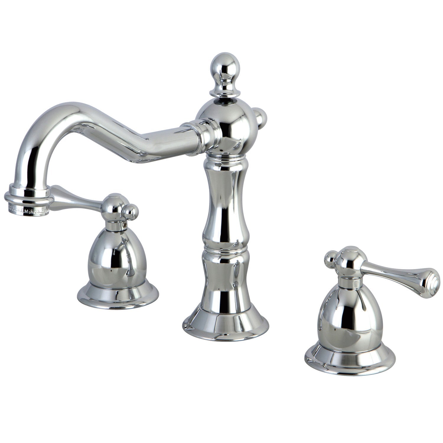 Kingston Brass Heritage - Llave de Lavabo Widespread (3 Orificios), con Dos Manerales — Cromo Pulido