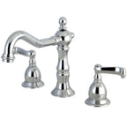 Kingston Brass Heritage - Llave de Lavabo Widespread (3 Orificios), con Dos Manerales — Cromo Pulido