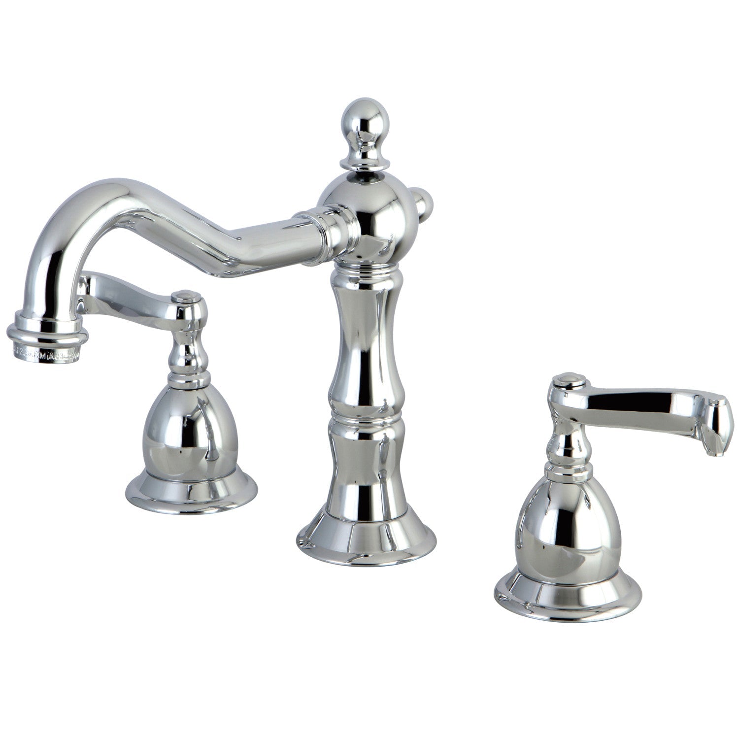 Kingston Brass Heritage - Llave de Lavabo Widespread (3 Orificios), con Dos Manerales — Cromo Pulido