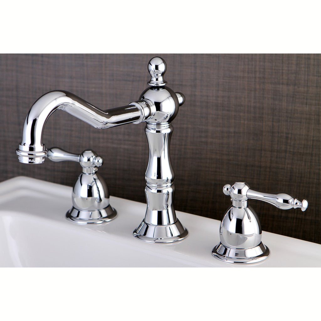 Kingston Brass Heritage - Llave de Lavabo Widespread (3 Orificios), con Dos Manerales — Ambientación 1
