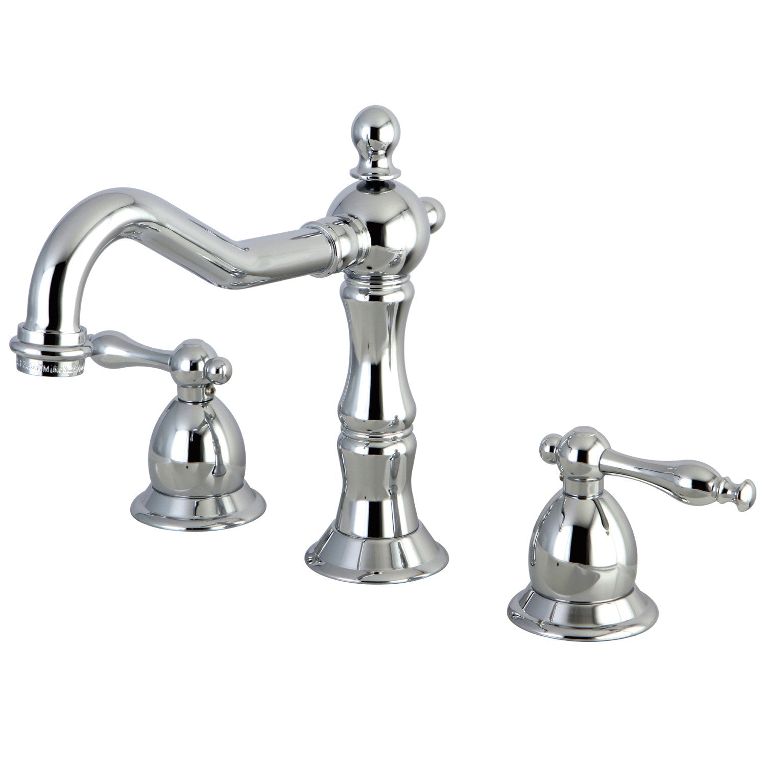 Kingston Brass Heritage - Llave de Lavabo Widespread (3 Orificios), con Dos Manerales — Cromo Pulido