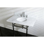 Kingston Brass French Country - Llave de Lavabo Widespread (3 Orificios), con Dos Manerales — Ambientación 2