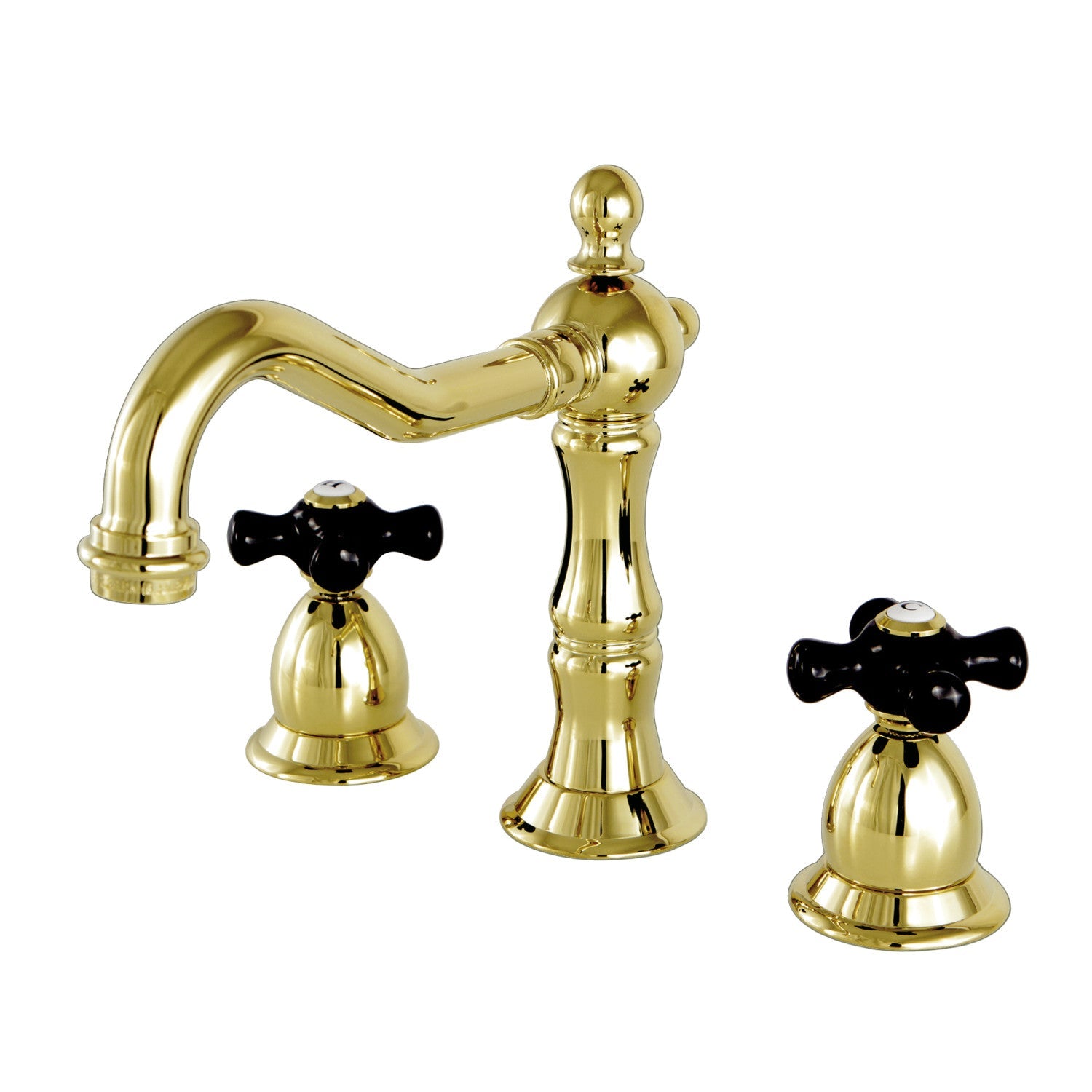 Kingston Brass Duchess - Llave de Lavabo Widespread (3 Orificios), con Dos Manerales — Latón Pulido