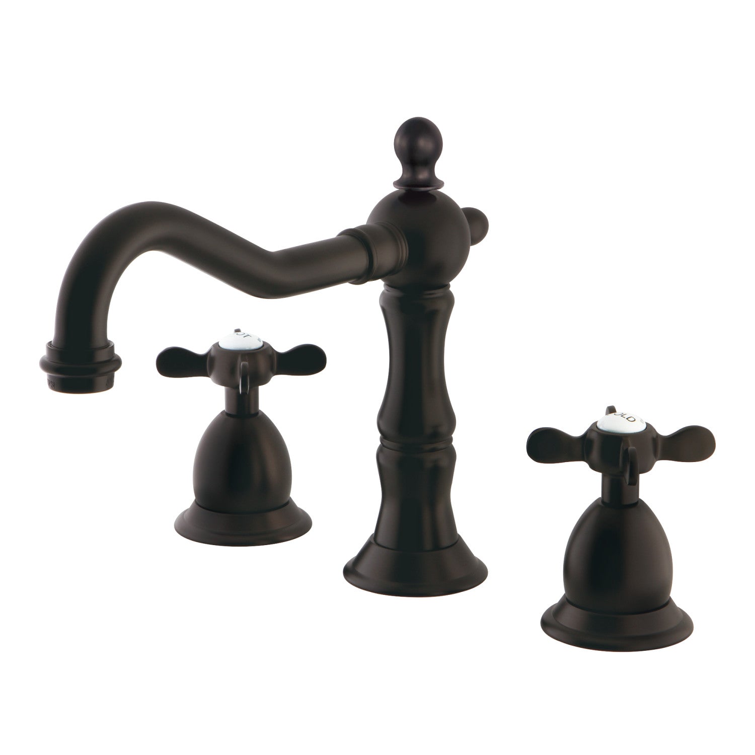 Kingston Brass Essex - Llave de Lavabo Widespread (3 Orificios), con Dos Manerales — Bronce Aceitado