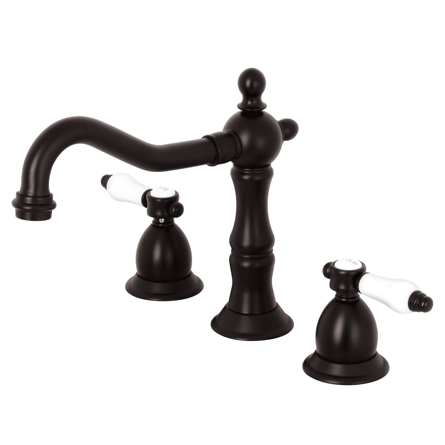 Kingston Brass Bel-Air - Llave de Lavabo Widespread (3 Orificios), con Dos Manerales — Bronce Aceitado