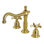 Kingston Brass Hamilton - Llave de Lavabo Widespread (3 Orificios), con Dos Manerales — Latón Cepillado