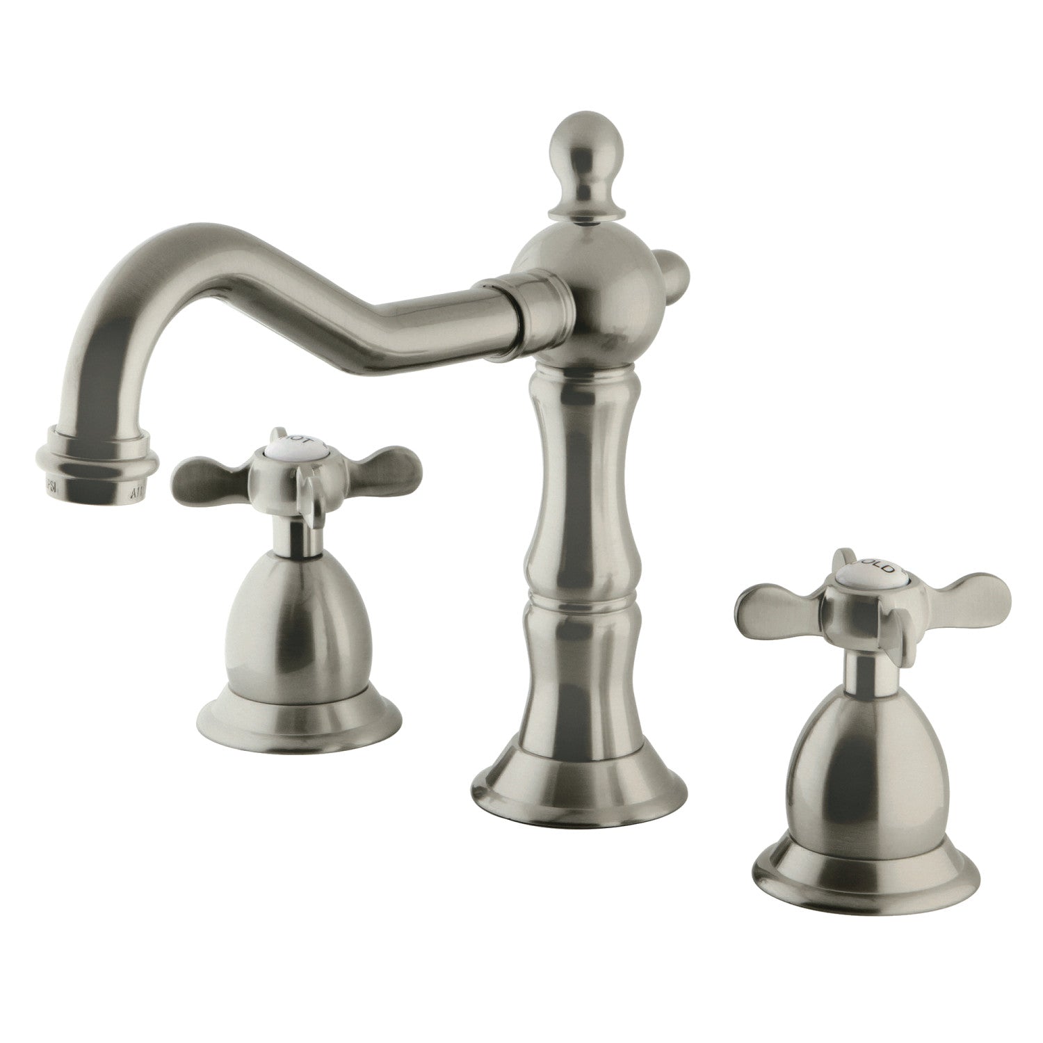 Kingston Brass Essex - Llave de Lavabo Widespread (3 Orificios), con Dos Manerales — Níquel Cepillado
