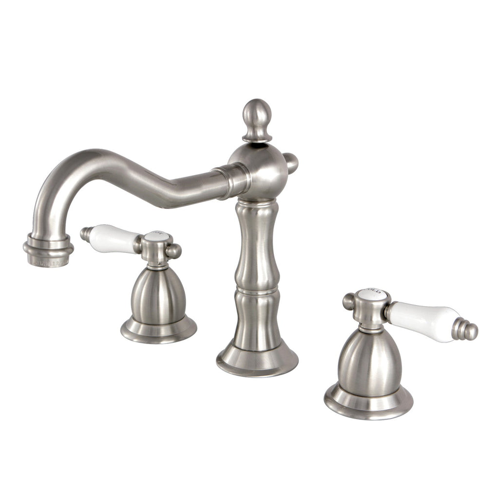 Kingston Brass Bel-Air - Llave de Lavabo Widespread (3 Orificios), con Dos Manerales — Níquel Cepillado