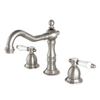 Kingston Brass Bel-Air - Llave de Lavabo Widespread (3 Orificios), con Dos Manerales — Níquel Cepillado