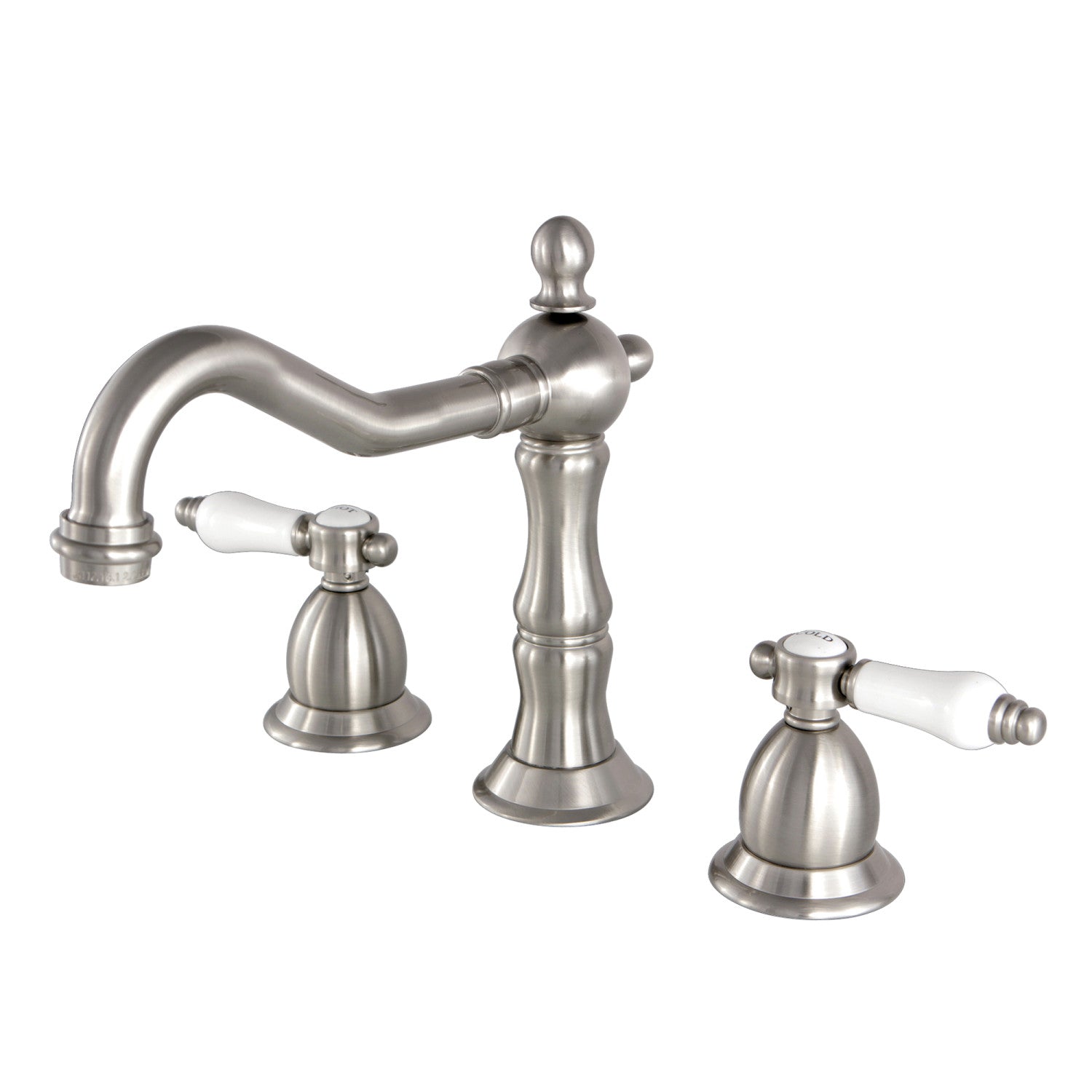 Kingston Brass Bel-Air - Llave de Lavabo Widespread (3 Orificios), con Dos Manerales — Níquel Cepillado