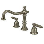 Kingston Brass Heritage - Llave de Lavabo Widespread (3 Orificios), con Dos Manerales — Níquel Cepillado