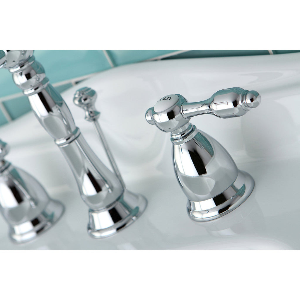 Kingston Brass Tudor - Llave de Lavabo Widespread (3 Orificios), con Dos Manerales — Ambientación 1
